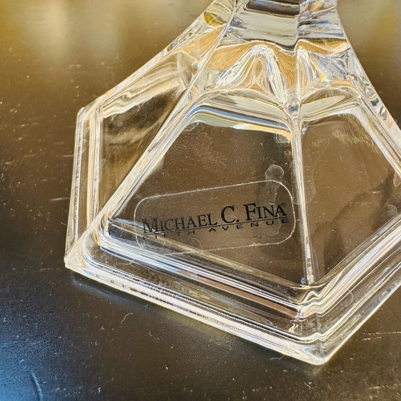 2 Pcs Michael C. Fina Fifth Avenue Vintage 24% Lead Crystal Candle Holders - Picture 3 of 9